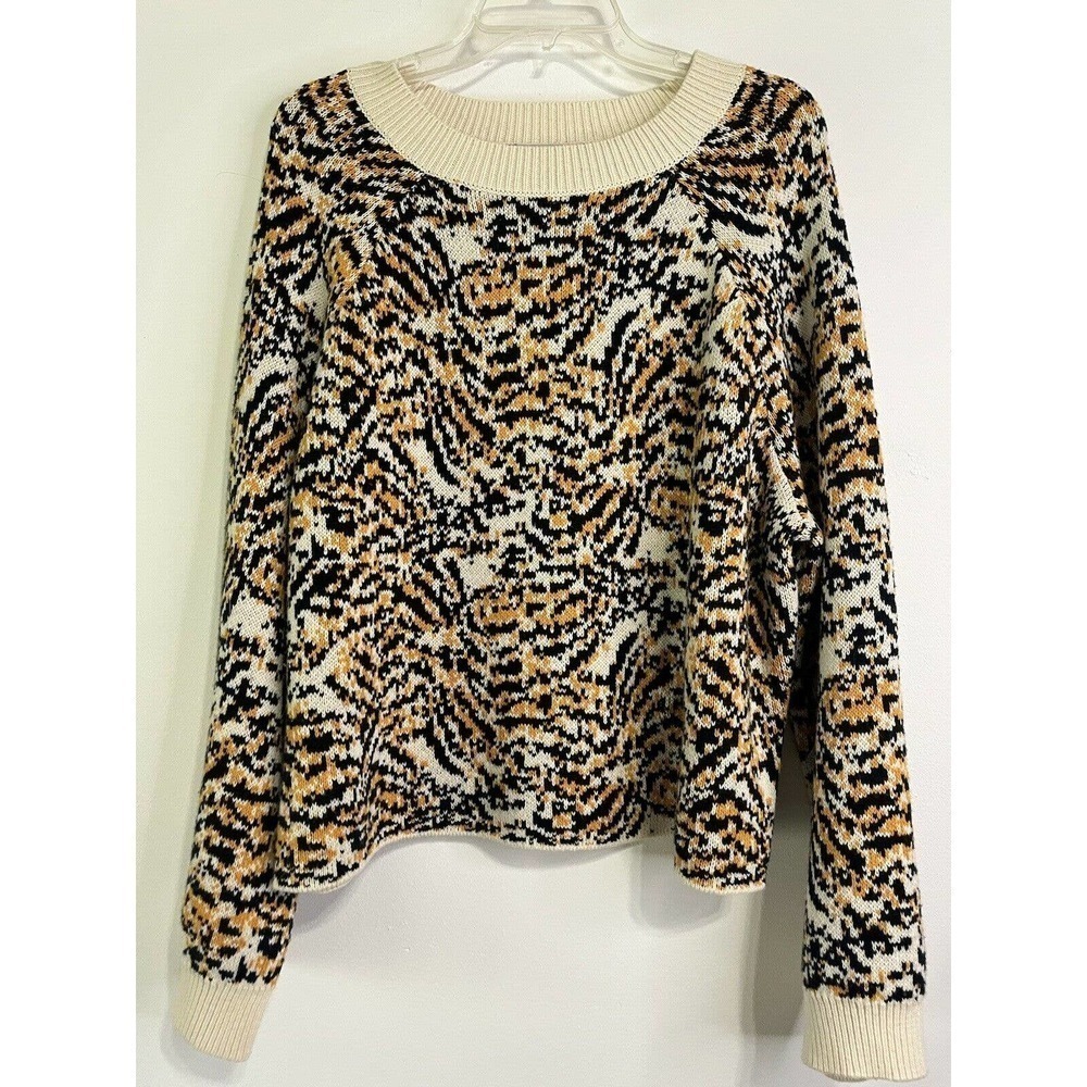 Rachel Comey X Target Pull Over Sweater Long Sleeves Black Animal Print Large